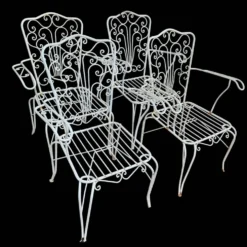 4 Fauteuils en fer forgé provençaux