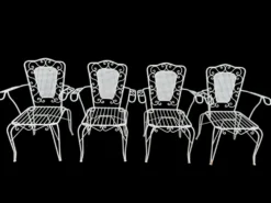4 fauteuils Provençaux en fer forgé 60’s