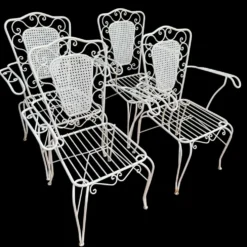4 fauteuils Provençaux en fer forgé 60’s