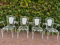 4 fauteuils Provençaux en fer forgé 60’s