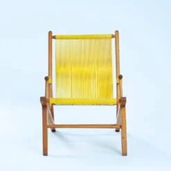 2 fauteuils spaghetti jaunes en hêtre, années 1960