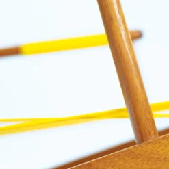 2 fauteuils spaghetti jaunes en hêtre, années 1960