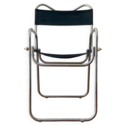 Fauteuil vintage aluminium et tissu