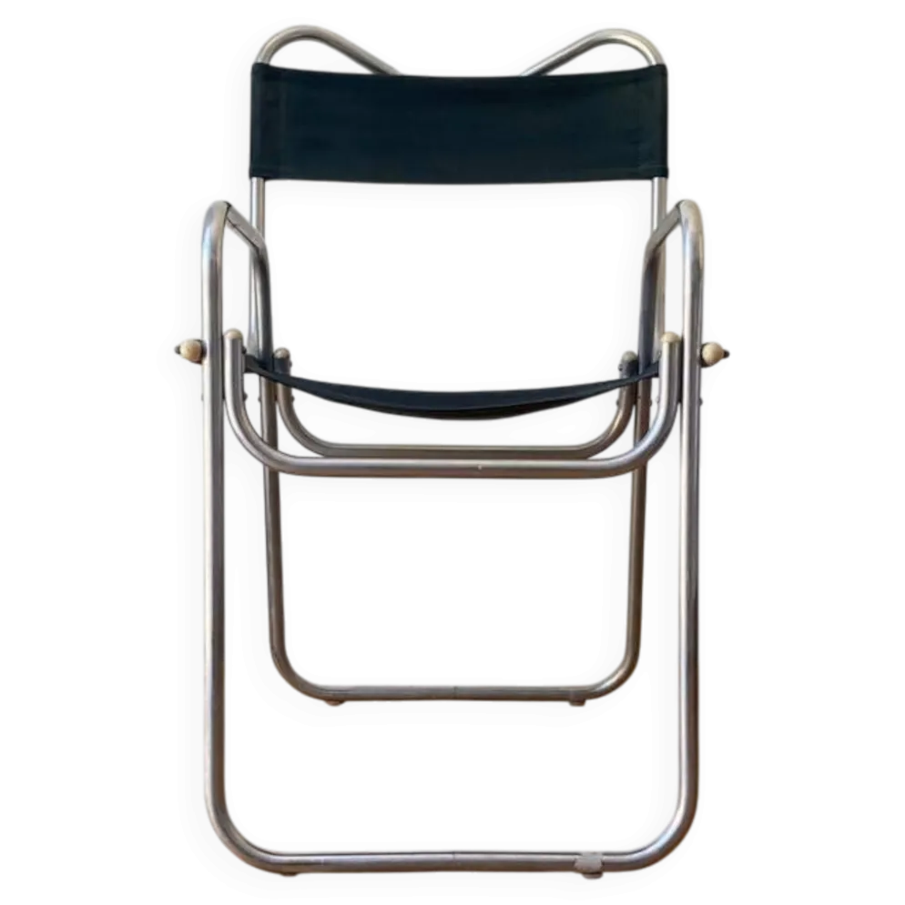 Fauteuil vintage aluminium et tissu
