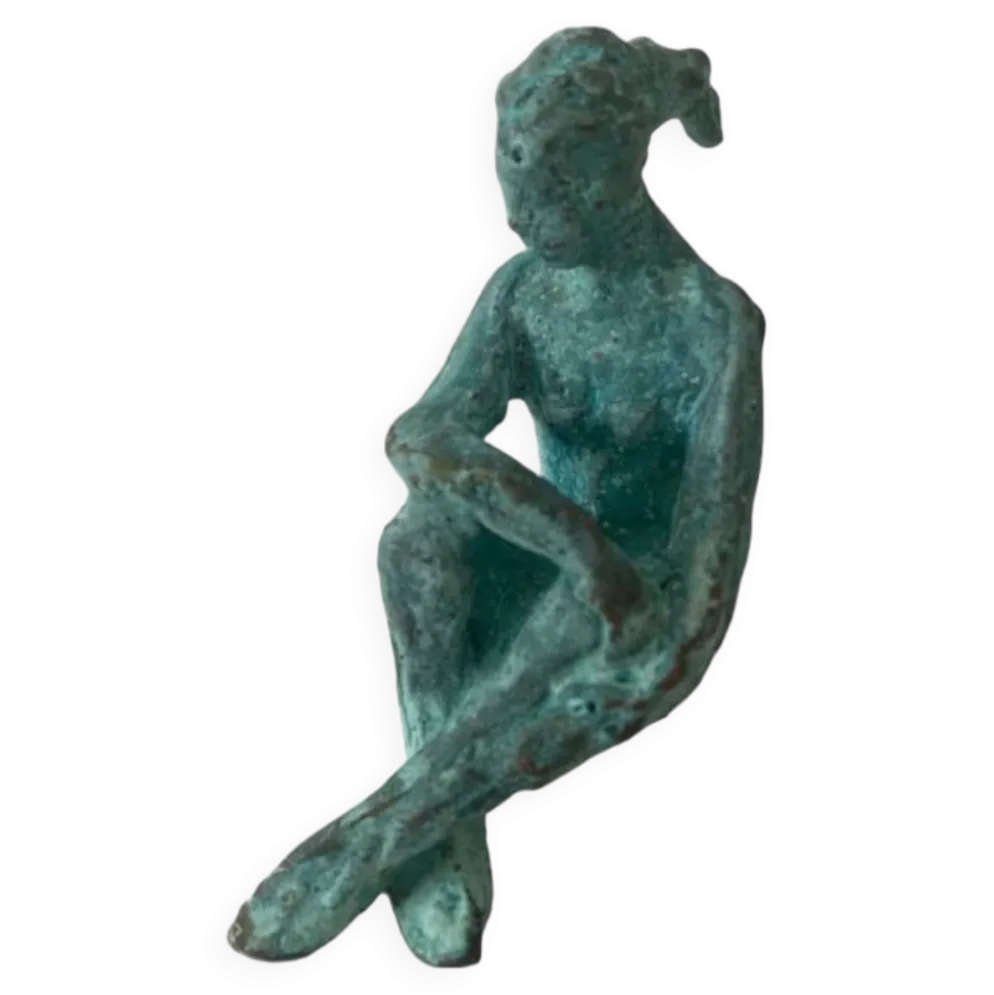 Femme assise - bronze original d’art