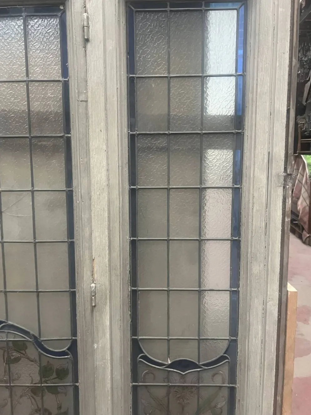 Fenêtre a imposte en vitrail Art Déco vers 1900 XX siècle