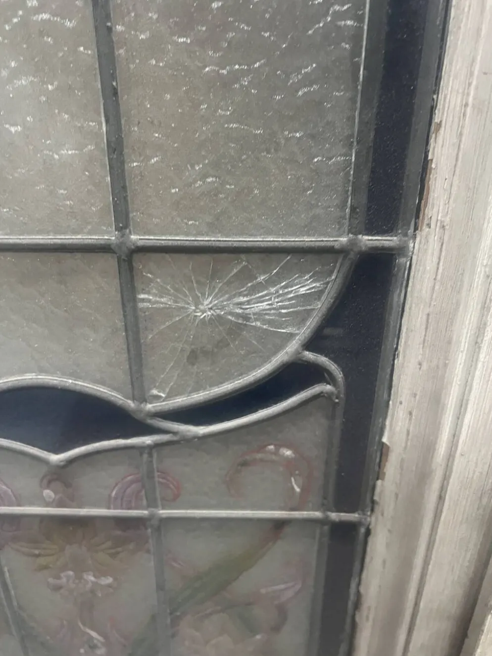Fenêtre a imposte en vitrail Art Déco vers 1900 XX siècle