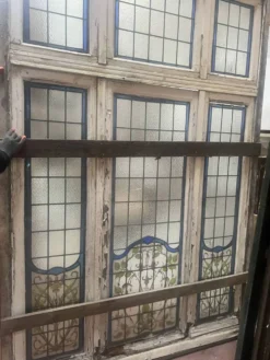Fenêtre a imposte en vitrail Art Déco vers 1900 XX siècle