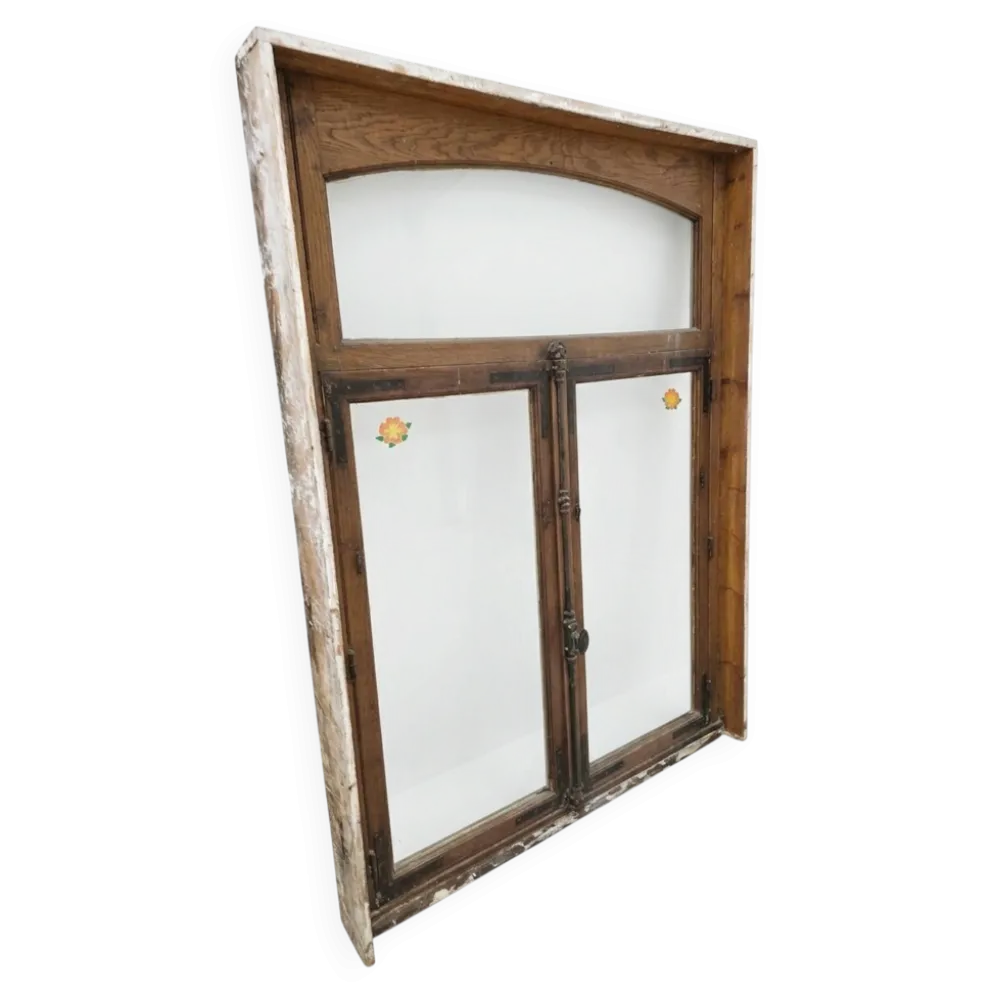 Fenêtre ancienne en chêne début XXe siècle