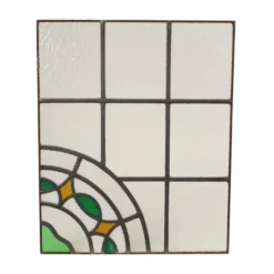 Fenêtre en vitrail florale Art Déco colorée 51x42cm