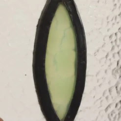 Fenêtre en vitrail géométrique Art Déco 51x24cm