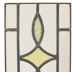 Fenêtre en vitrail géométrique Art Déco 51x24cm