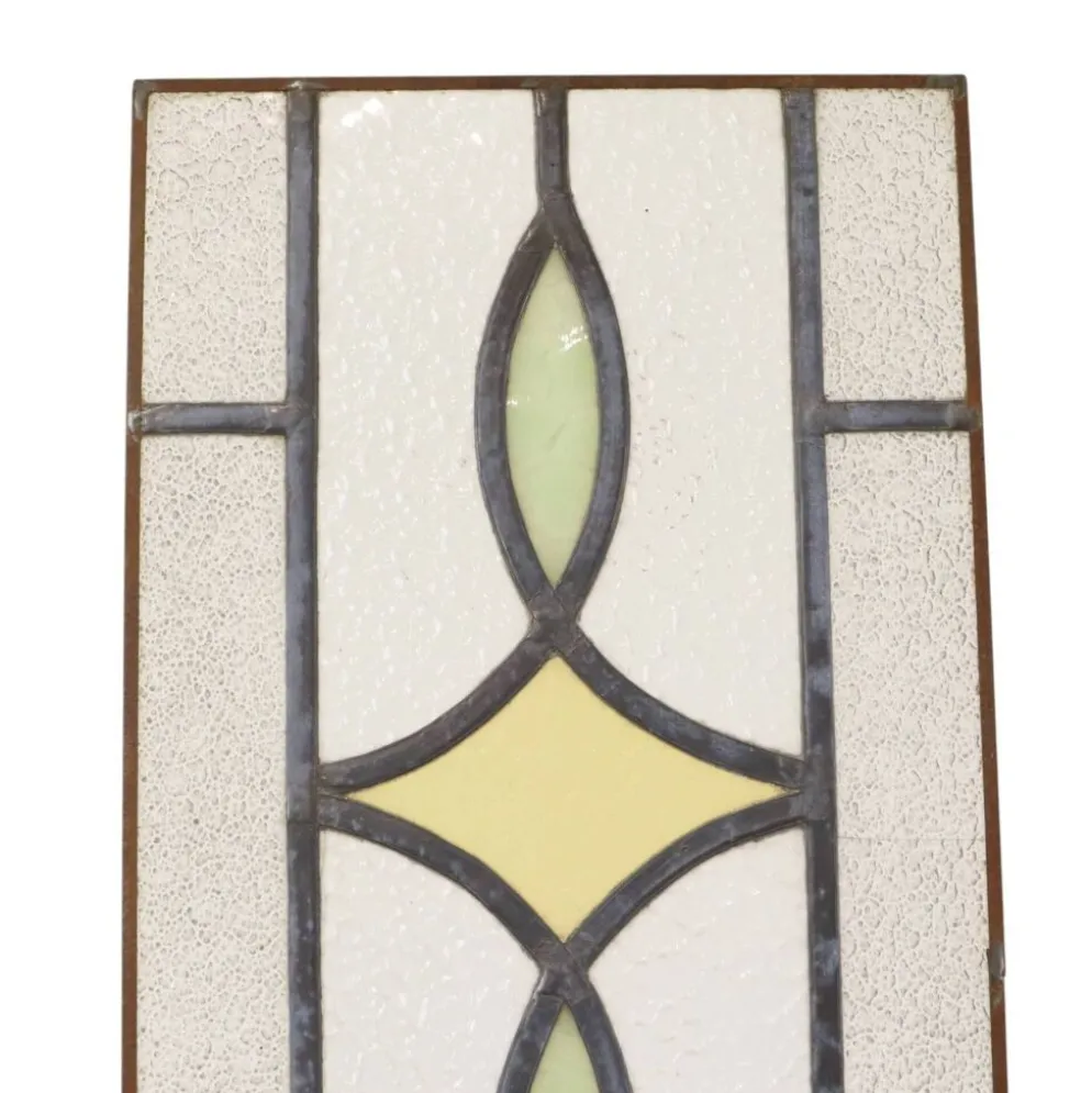Fenêtre en vitrail géométrique Art Déco 85x24cm