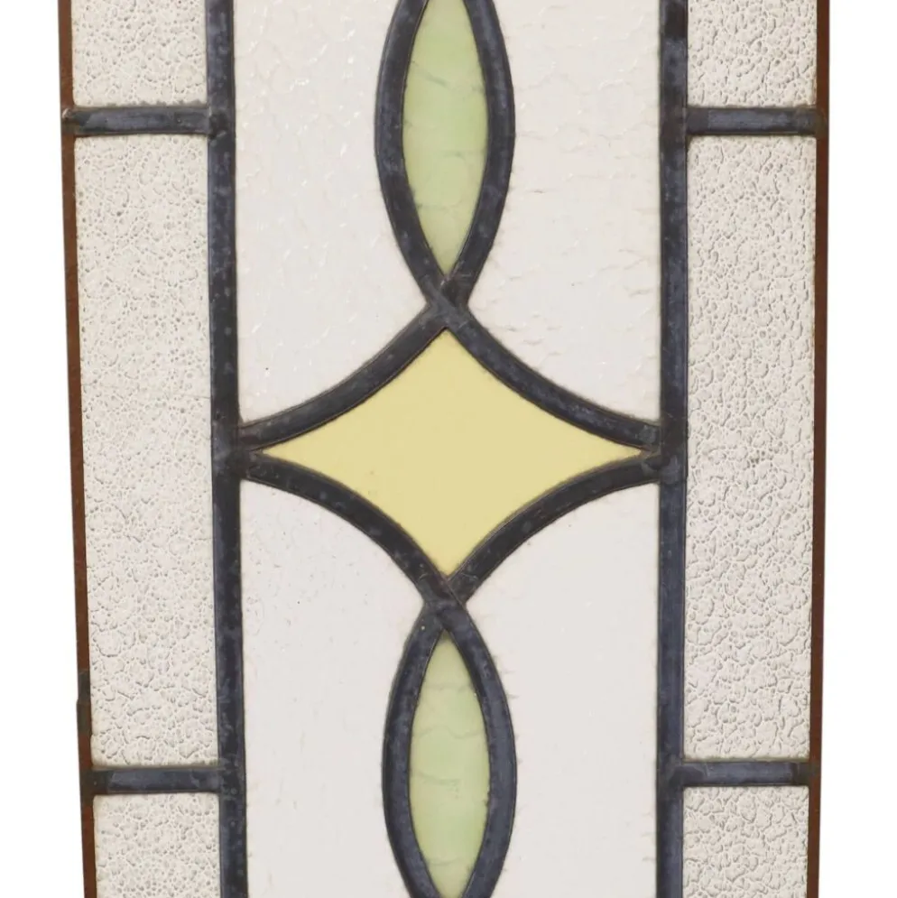 Fenêtre en vitrail géométrique Art Déco 85x24cm