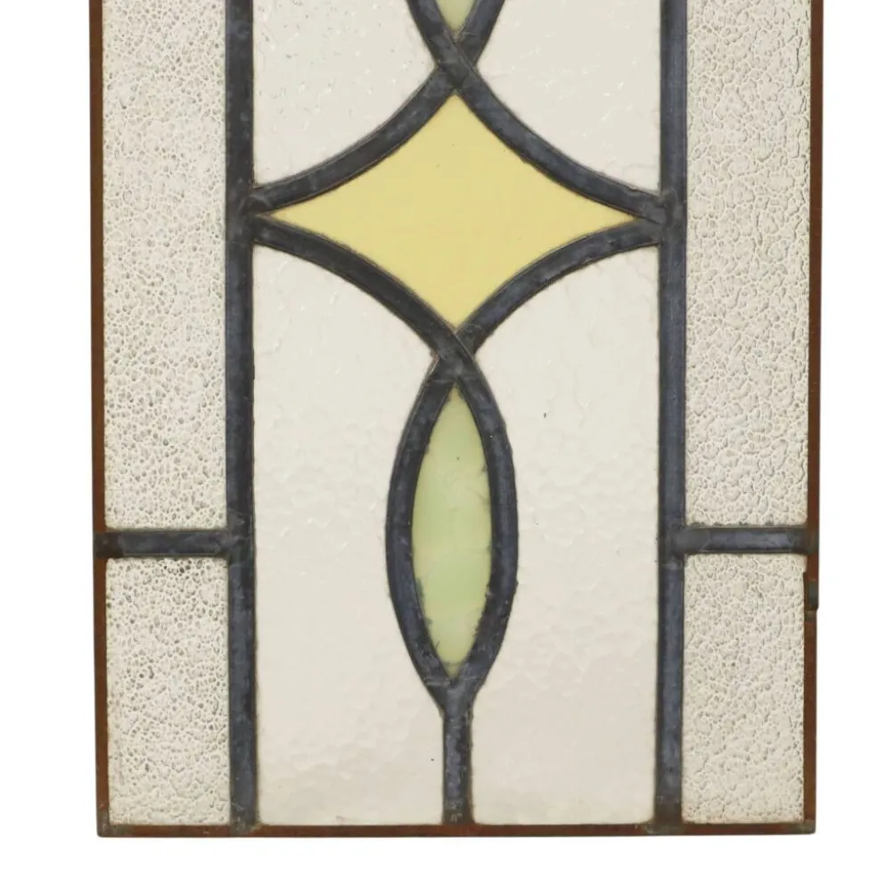 Fenêtre en vitrail géométrique Art Déco 85x24cm