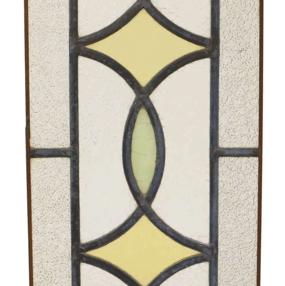 Fenêtre en vitrail géométrique Art Déco 85x24cm