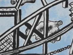 Fernand leger : les constructeurs (bleu), lithographie signée