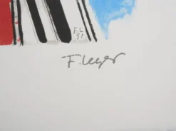 Fernand Léger : Les constructeurs dans les nuages, lithographie signée