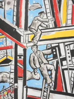 Fernand Léger : Les constructeurs dans les nuages, lithographie signée