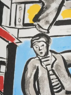 Fernand Léger : Les constructeurs dans les nuages, lithographie signée