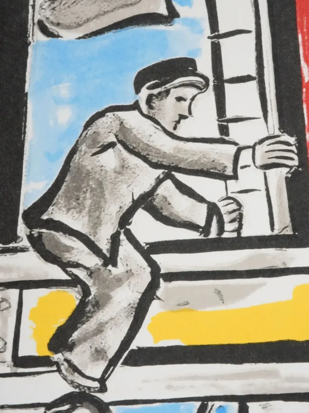 Fernand Léger : Les constructeurs dans les nuages, lithographie signée