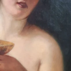 Figure mythologique de Maenad, peinture à l'huile sur toile, Italie 19ème siècle.