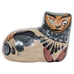 Figurine chat en poterie de Tonalá, Mexique, Art populaire fait main