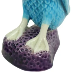 Figurine de canard vintage couple en porcelaine chinoise bleue