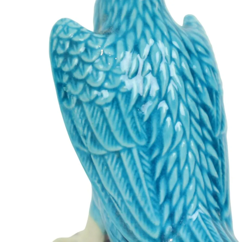 Figurine de canard vintage couple en porcelaine chinoise bleue