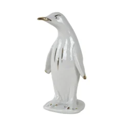 Figurine de pingouin en porcelaine, design italien, années 1970, fabriquée en Italie.