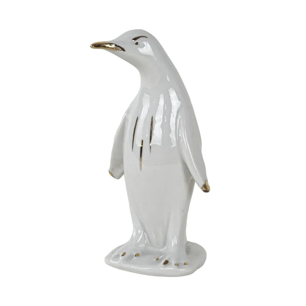Figurine de pingouin en porcelaine, design italien, années 1970, fabriquée en Italie.