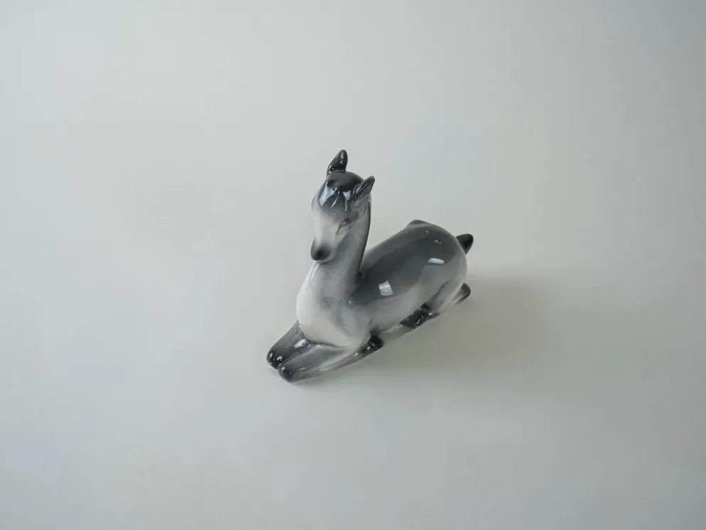 Figurine en céramique de cerf, design danois, années 1970, production : Danemark