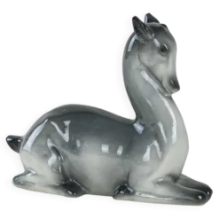 Figurine en céramique de cerf, design danois, années 1970, production : Danemark