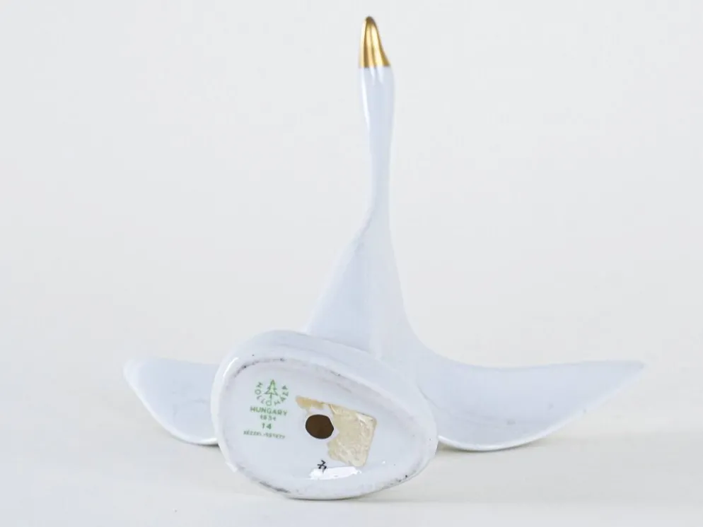 Figurine en porcelaine de oie, design hongrois, années 1960, fabriquée par Holloháza.