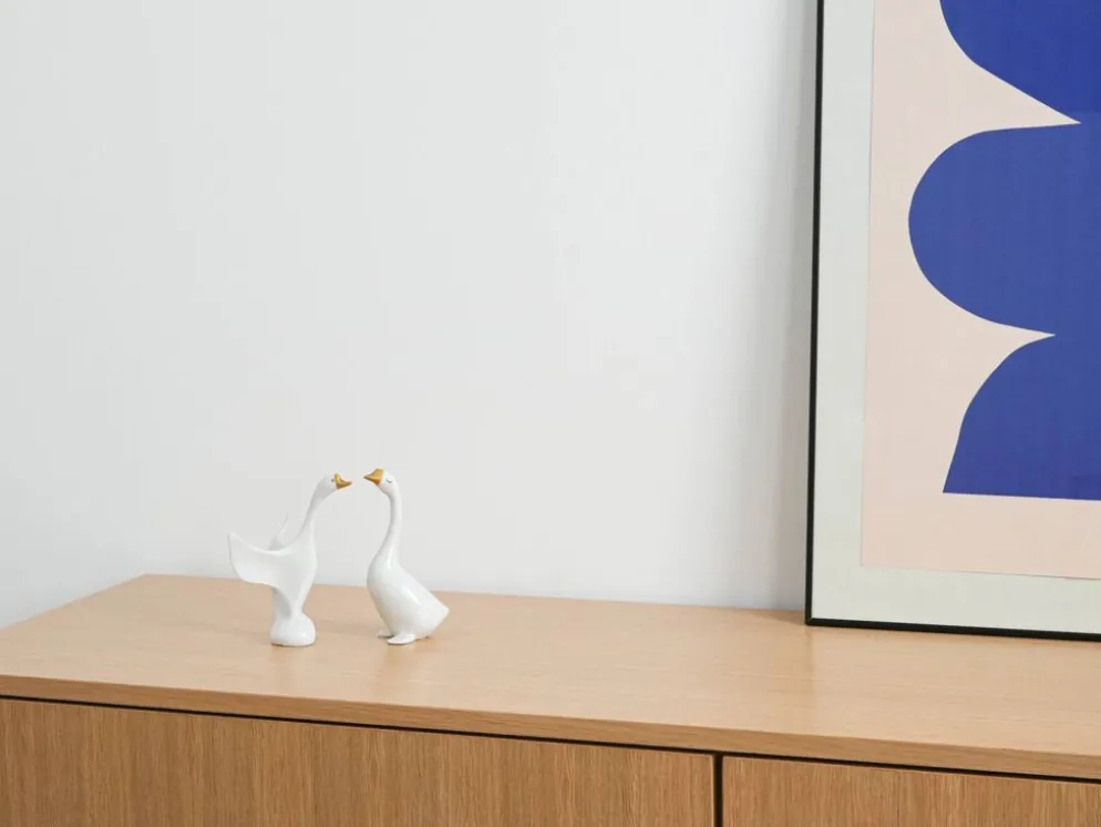 Figurine en porcelaine de oie, design hongrois, années 1960, fabriquée par Holloháza.
