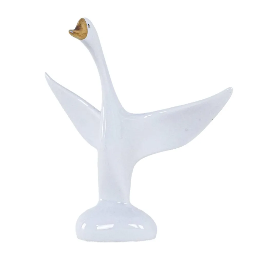 Figurine en porcelaine de oie, design hongrois, années 1960, fabriquée par Holloháza.