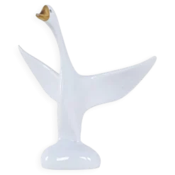 Figurine en porcelaine de oie, design hongrois, années 1960, fabriquée par Holloháza.