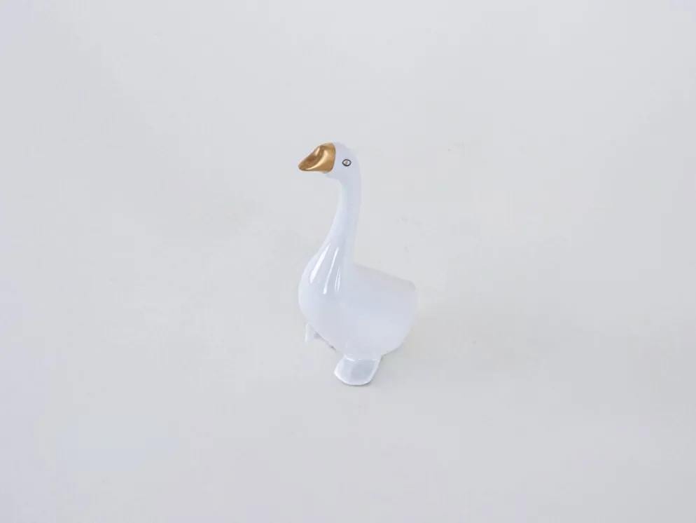 Figurine en porcelaine de oie, design hongrois, années 1960, fabriquée par Holloháza.
