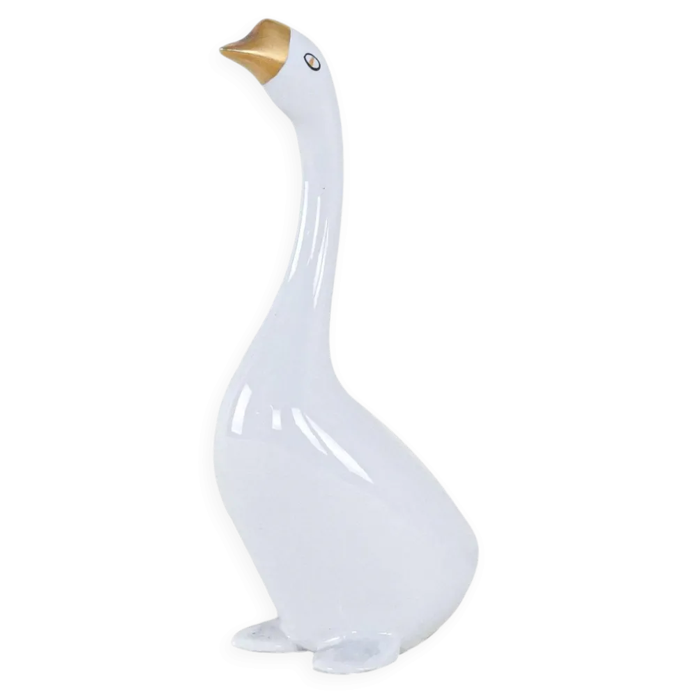 Figurine en porcelaine de oie, design hongrois, années 1960, fabriquée par Holloháza.