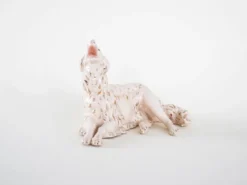 Figurine en porcelaine d'un chien Borzoi, années 1960, fabriquée en Europe.