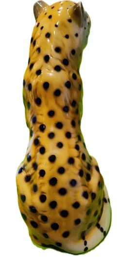 Figurine Guépard Mid-Century en céramique émaillée - 25 cm