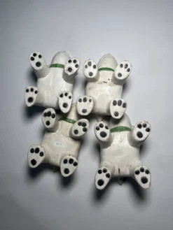 4 figurines animalières en bois – Art populaire asiatique, XXᵉ siècle