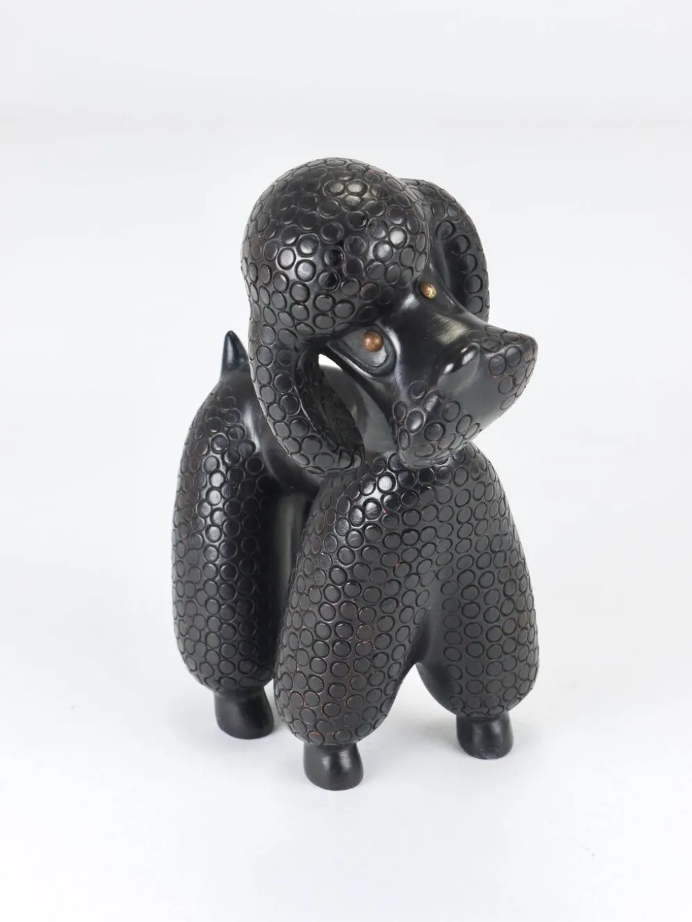Figurine Sculpture Caniche Charmante par Leopold Anzengruber, Autriche, Années 1950