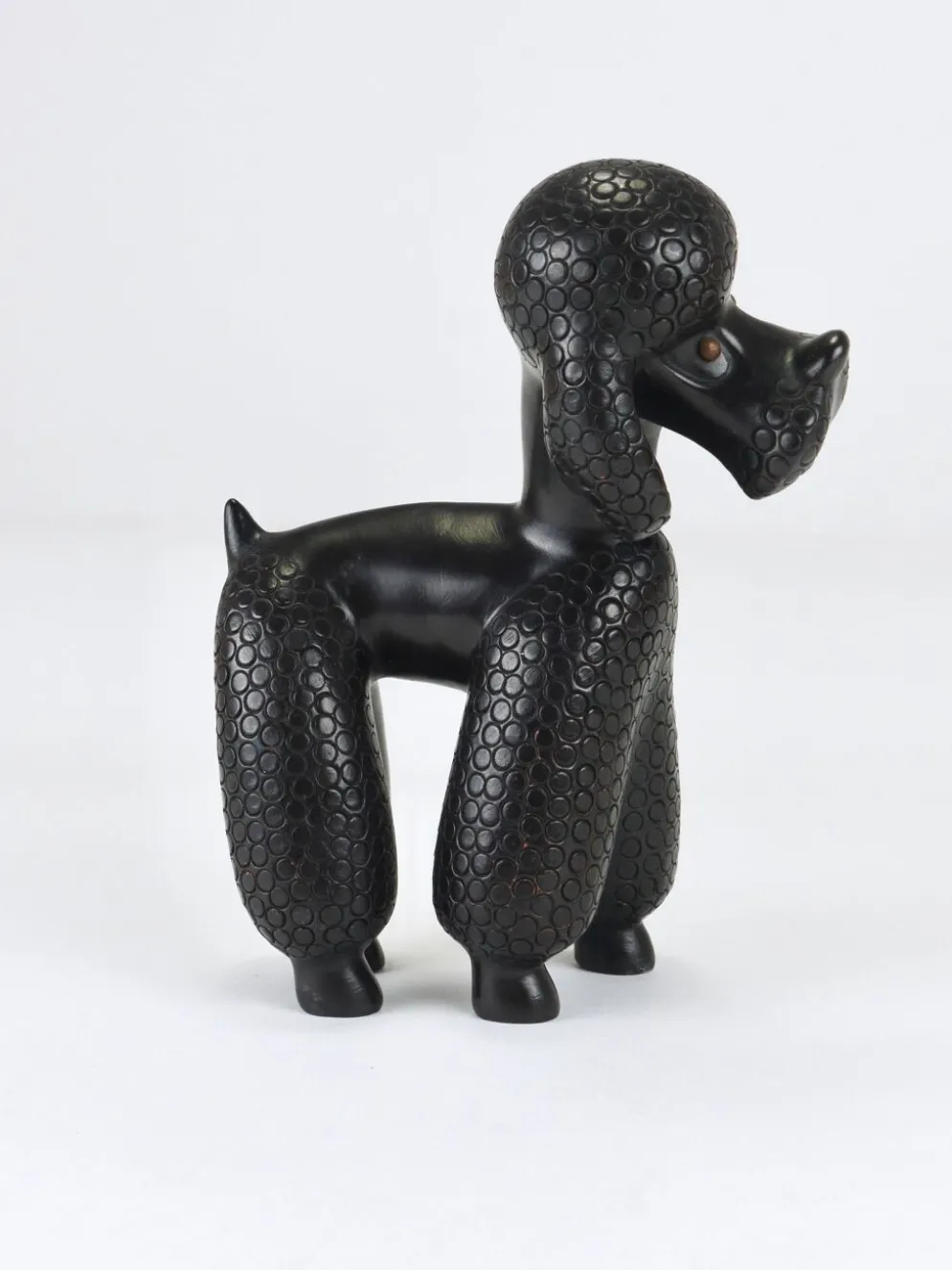 Figurine Sculpture Caniche Charmante par Leopold Anzengruber, Autriche, Années 1950