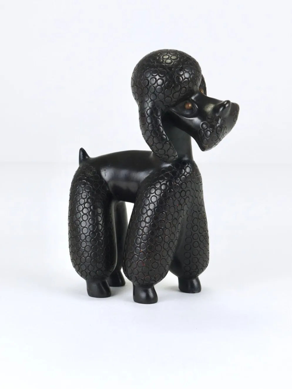 Figurine Sculpture Caniche Charmante par Leopold Anzengruber, Autriche, Années 1950