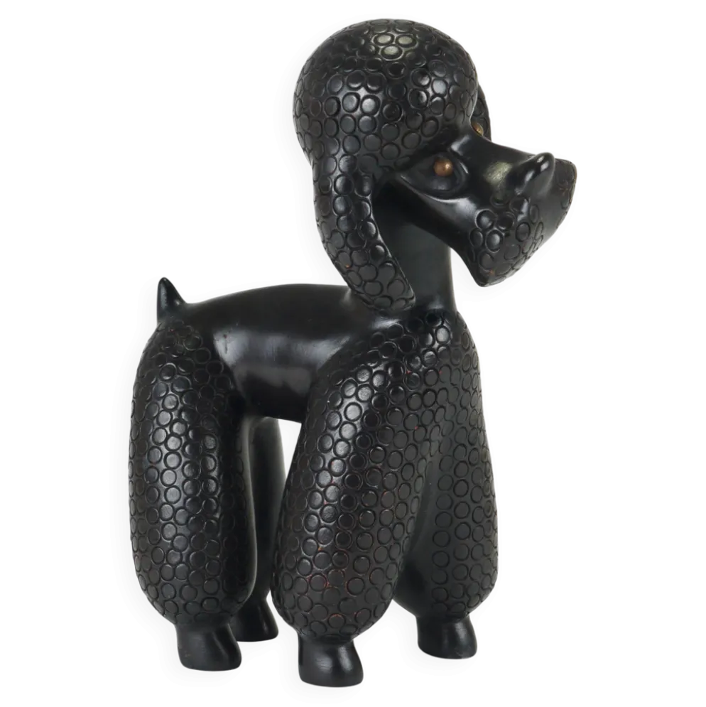 Figurine Sculpture Caniche Charmante par Leopold Anzengruber, Autriche, Années 1950