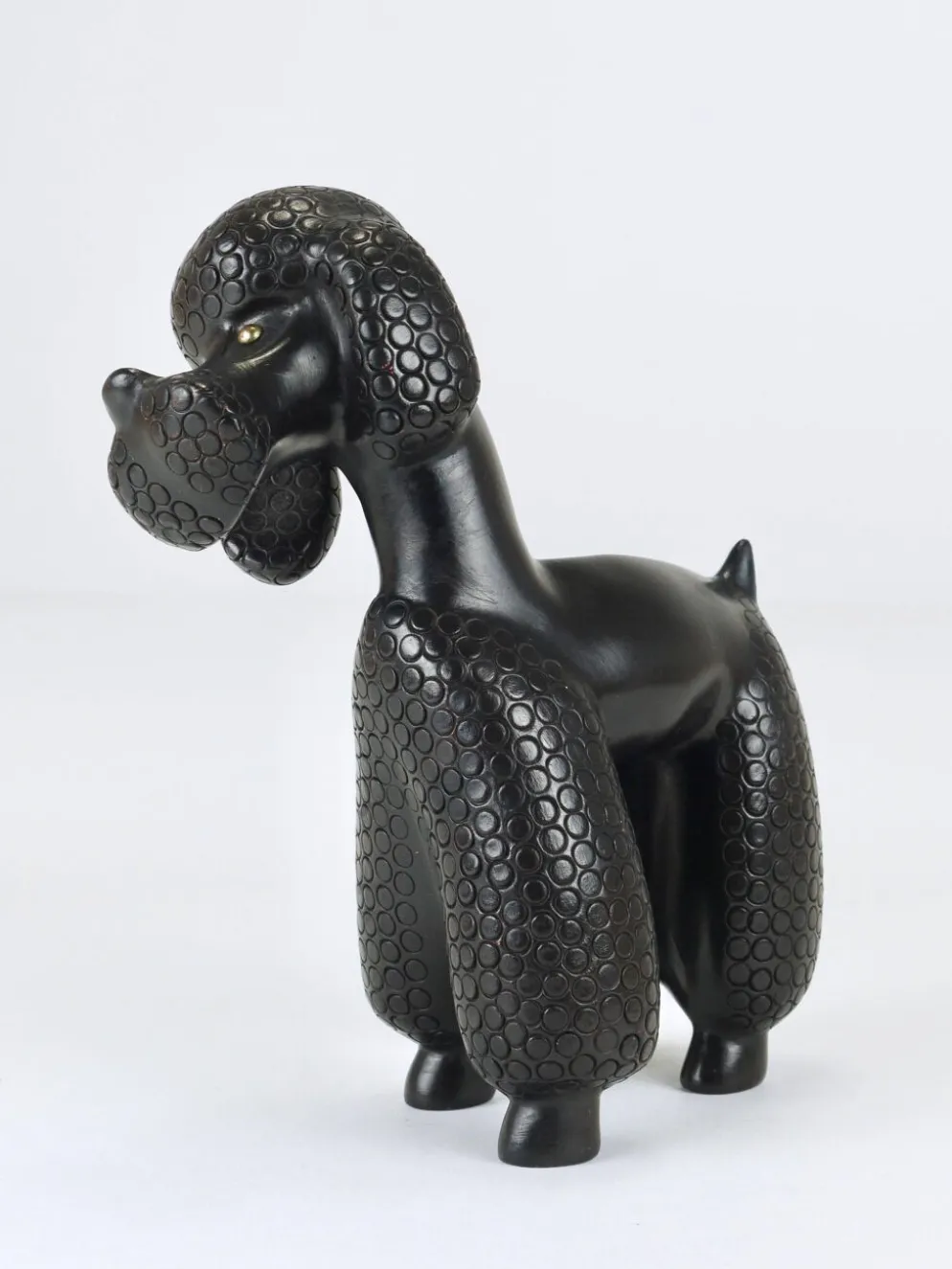 Figurine Sculpture Caniche Charmante par Leopold Anzengruber, Autriche, Années 1950