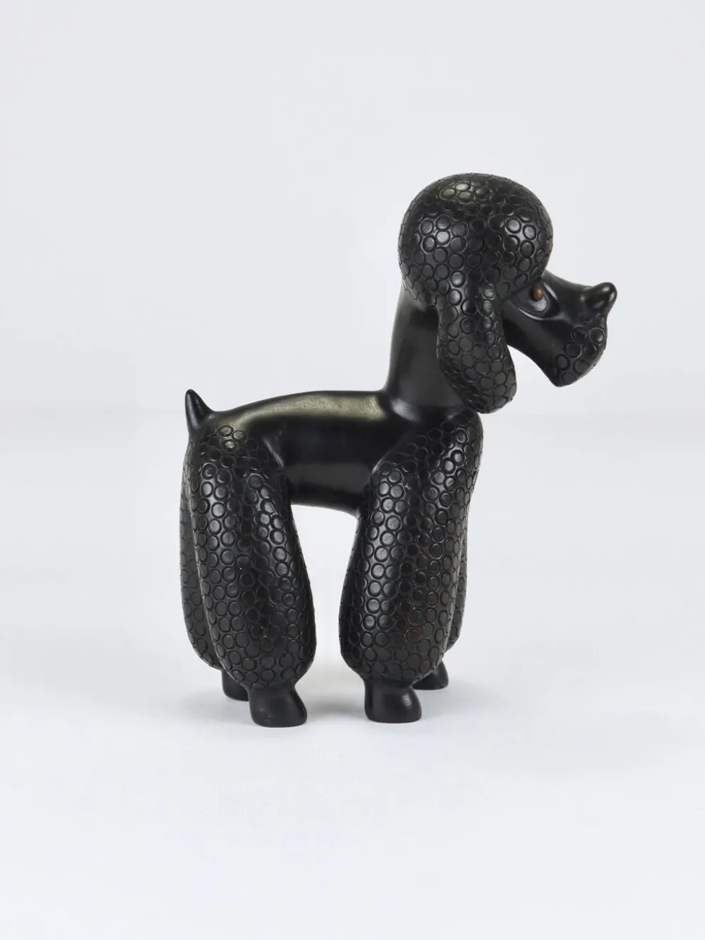 Figurine Sculpture Caniche Charmante par Leopold Anzengruber, Autriche, Années 1950
