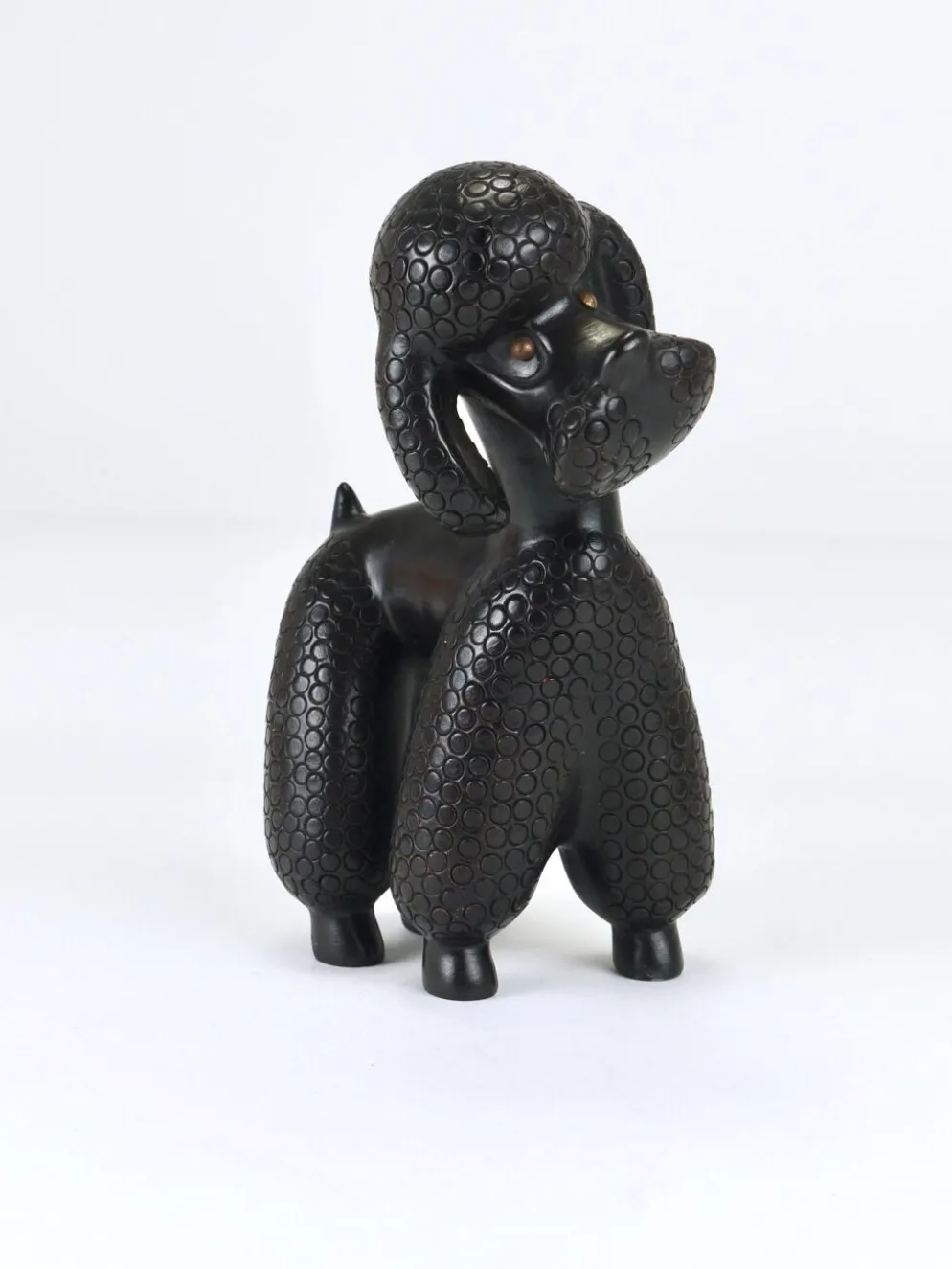 Figurine Sculpture Caniche Charmante par Leopold Anzengruber, Autriche, Années 1950
