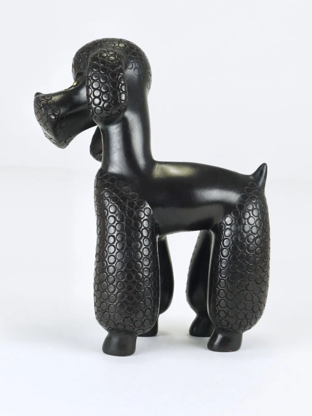 Figurine Sculpture Caniche Charmante par Leopold Anzengruber, Autriche, Années 1950